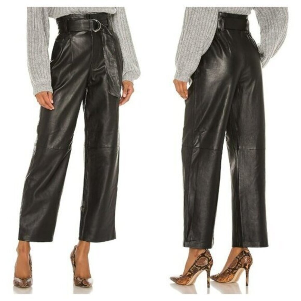 Song of Style Sebastienne Leather Pants - Black